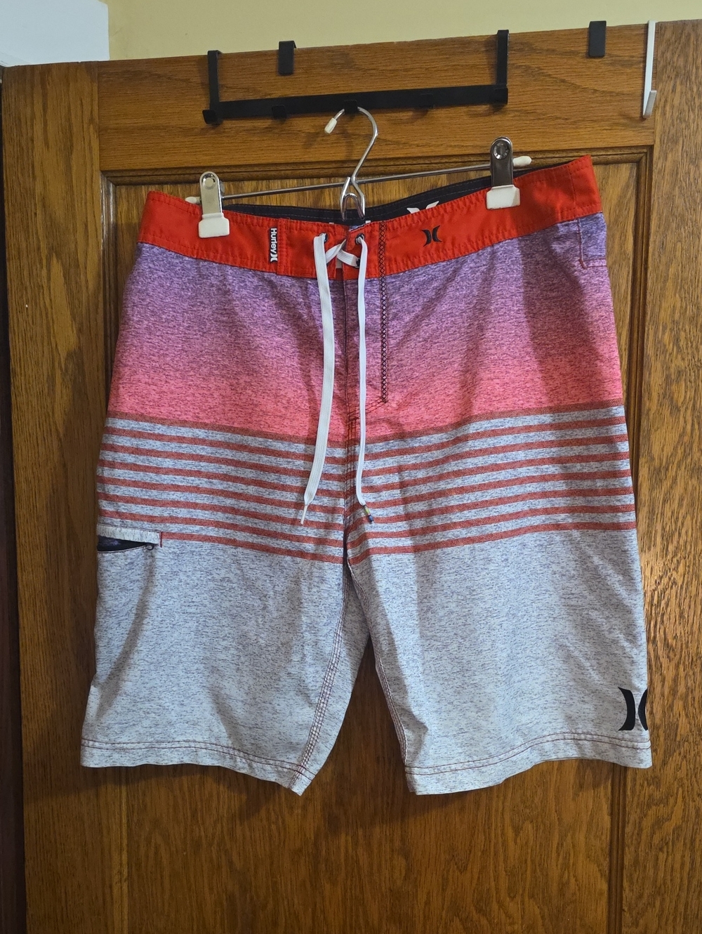 Hurley Men’s Red/Gray Gradient Boardshorts
